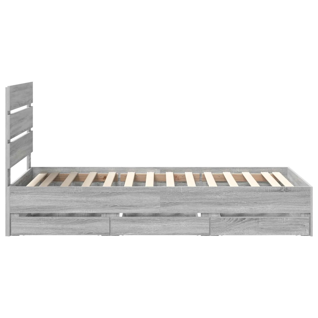 Struttura del letto con cassetto Grigio Sonoma 90 x 200 cm