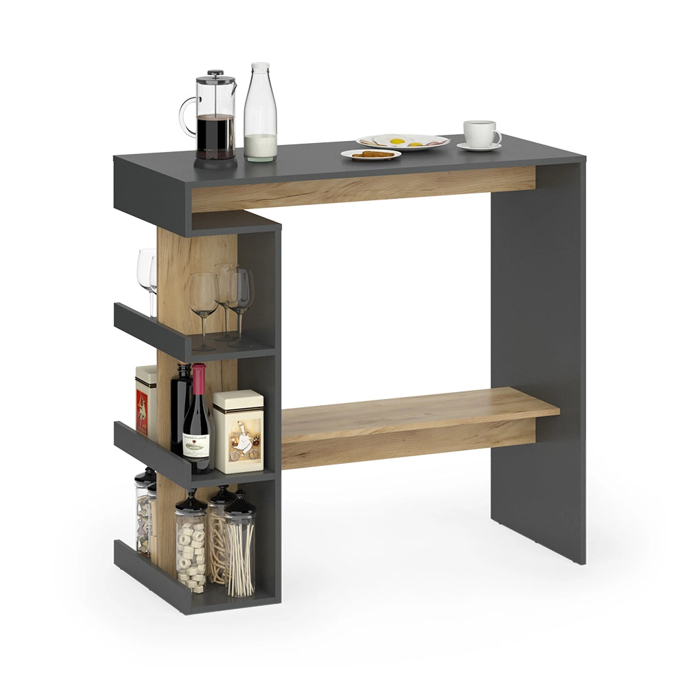 Vicco tavolo bar alto Antracite/quercia dorata 108 x 50 cm