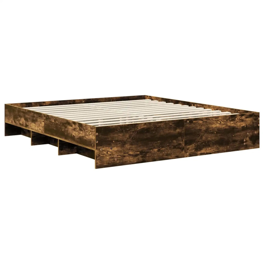 Struttura del letto Rovere fumé 200 x 200 cm Legno multistrato