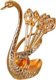 Set di 6 cucchiai in metallo con cassetta per zampogne, ideale per caffè, gelato e dessert