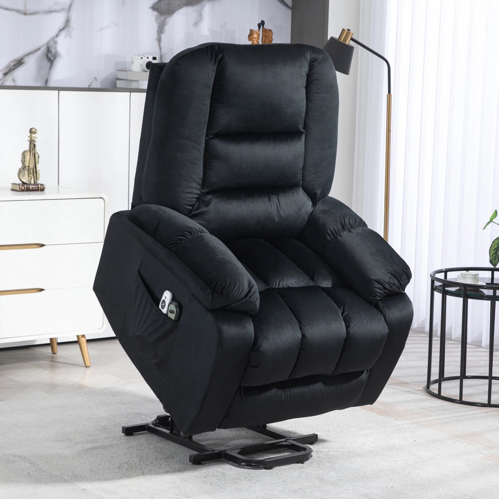 Poltrona massaggiante reclinabile elettrica ¨C zephmum ¨C nero 85x94x107 cm