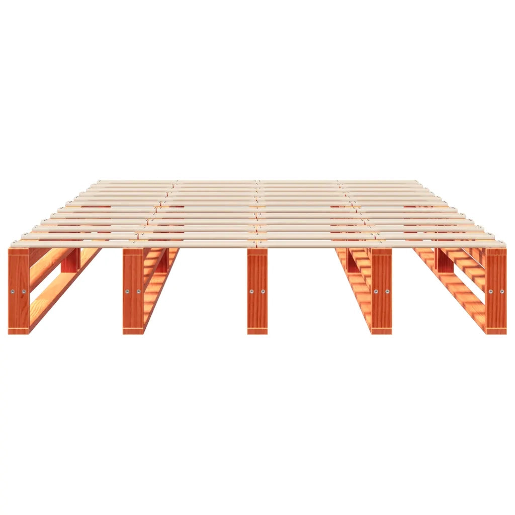 Letto senza Materasso Marrone Cera 150x200 cm in Legno di Pino 850847