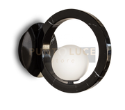 DEA-A Applique a parete 1 luce effetto marmo nero e vetro stinato attacco G9