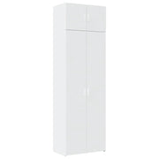 Mobile contenitore alto 70 x 42,5 x 225 cm multifunzionale design moderno bagno/camera da letto legno composito bianco 02_0055575