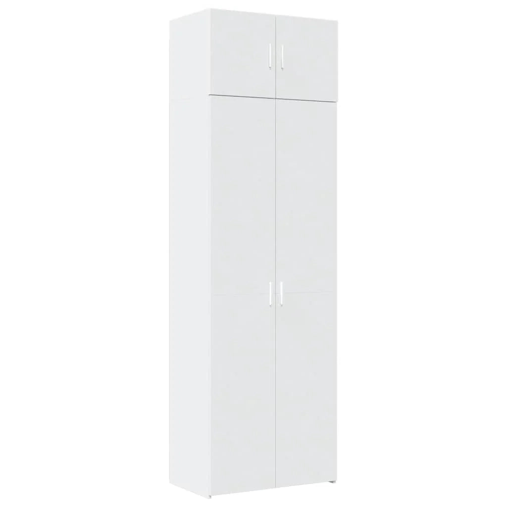 Mobile contenitore alto 70 x 42,5 x 225 cm multifunzionale design moderno bagno/camera da letto legno composito bianco 02_0055575