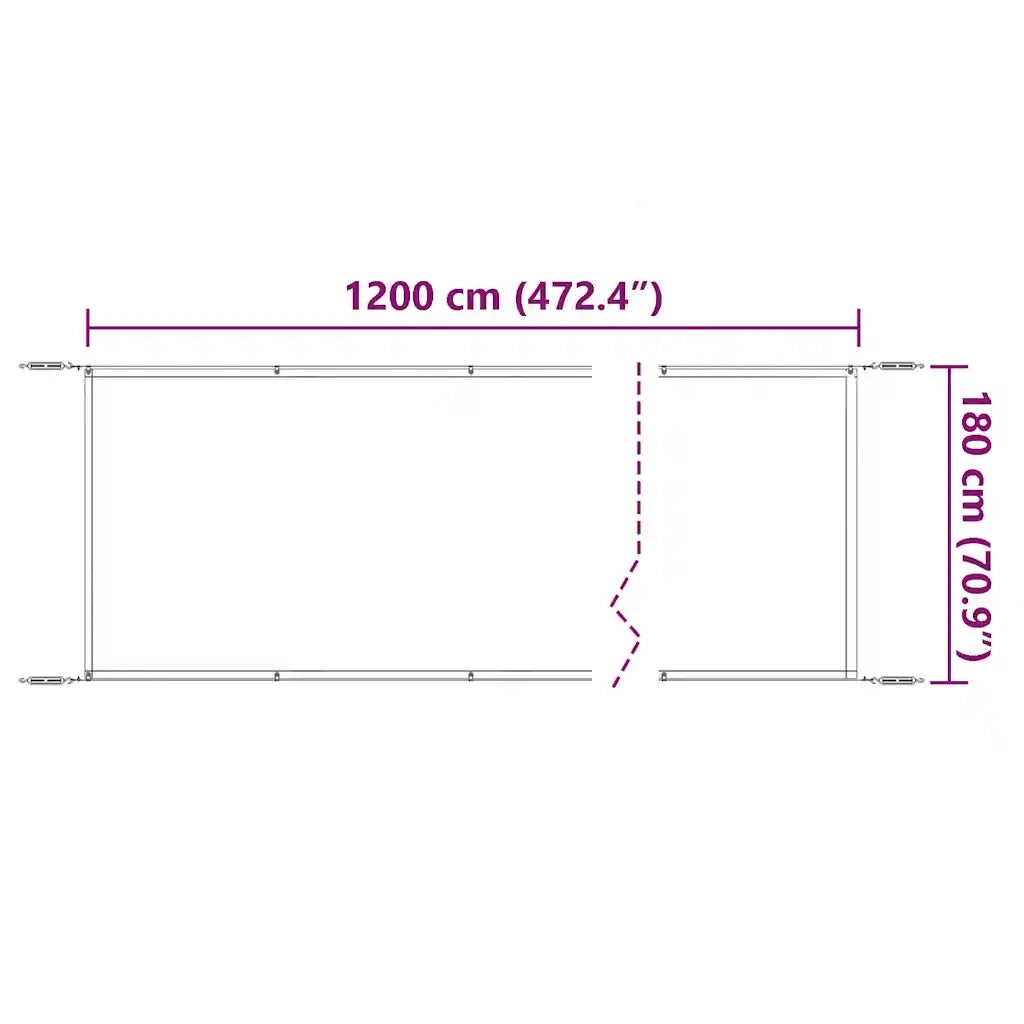 Paravento Verticale Antracite 180x1200 cm Tessuto Oxford 148226