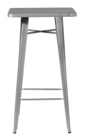 Tavolo Alto 60X60 Lamiera  1 Pz Colore: Silver