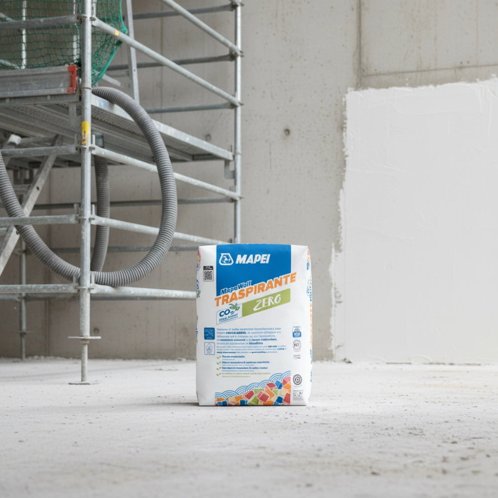 Mapewall traspirante intonaco di fondo bianco fibrorinforzato calce aerea 25 kg