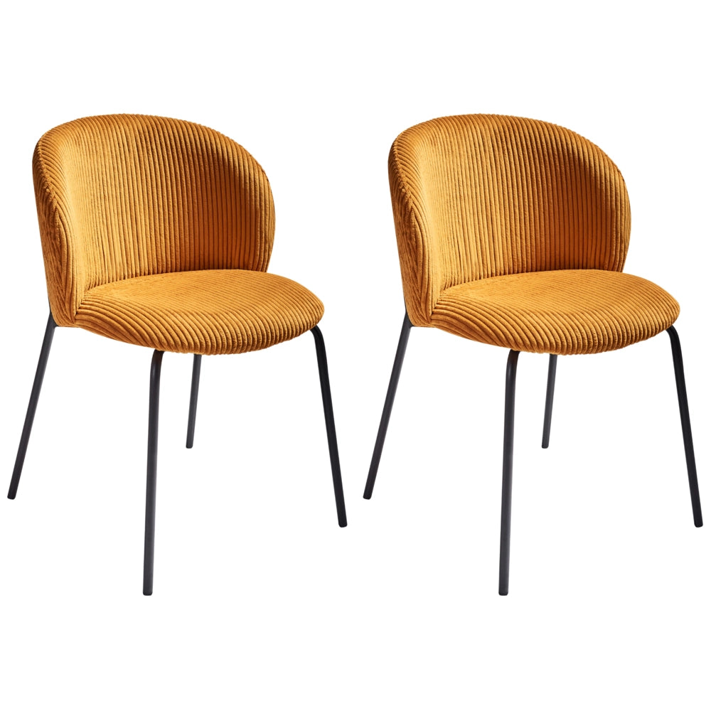Set di 2 sedie da pranzo in tessuto boucle verde stile retrò seduta rotonda