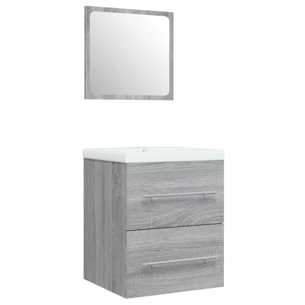 Mobile Bagno e Lavabo Integrato Grigio Sonoma Legno Multistrato 3114169