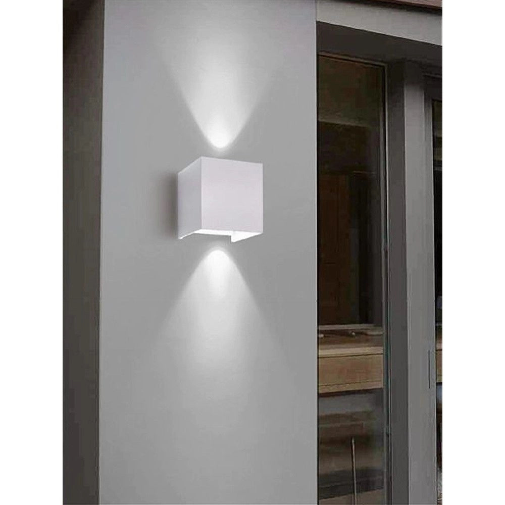 Trade Shop - Applique Doppia Emissione Led Cob 12w Esterno Bianco Luce 4000k 3000k 6500k Es46 - -bianco Freddo      -