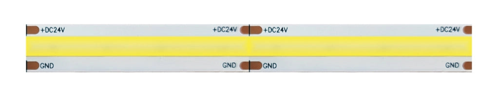 Striscia led COB monocolore da 15W/MT 24V - Bobina da 5m - Giallo