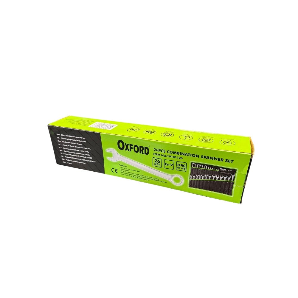 Serie 26 Chiavi Combinate Fisse e Stella in Acciaio Cromo Vanadium con Astuccio Porta Chiavi Misure da 6 a 32 mm per Officina e Fai da Te