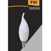 Trade Shop - Lampadina Led E14 9watt Candela Fiamma Smd C37 Luce Naturale Calda Fredda C37-9w - -bianco Caldo      -