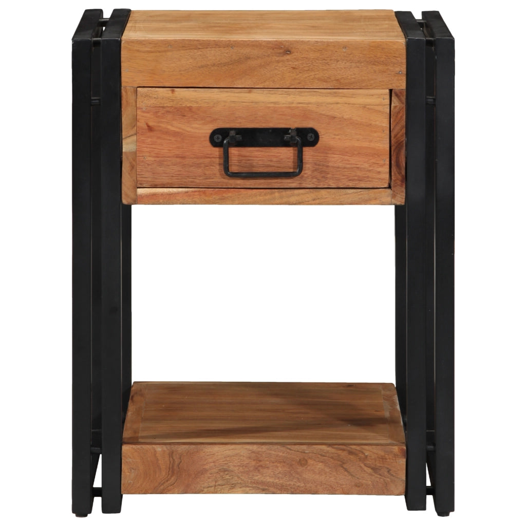 Comodini 2 pezzi 40x40x50 cm Legno massello di acacia