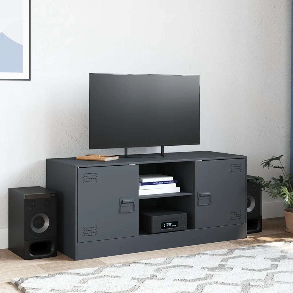 Mobile Porta TV Antracite 99x39x44 cm in Acciaio 841687