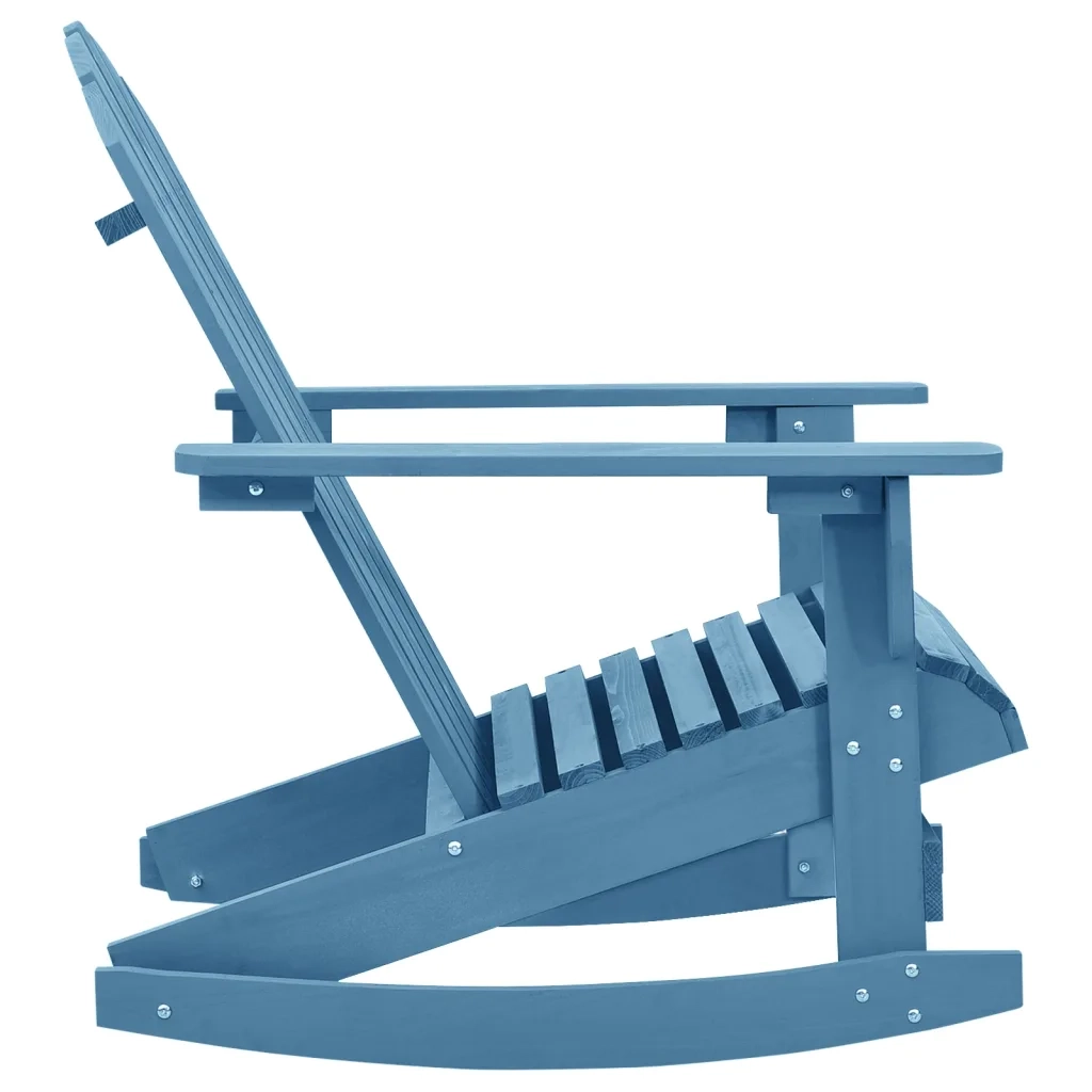 Sedia a Dondolo Adirondack in Legno Massello di Abete Blu 315885