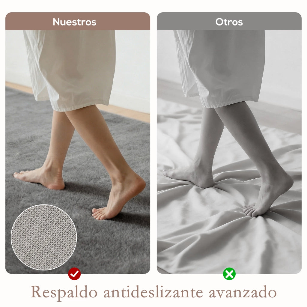 Tappeto Moderno ¨C zephmum ¨C Grigio Chiaro 120x160 cm Pelo Lungo Lavabile