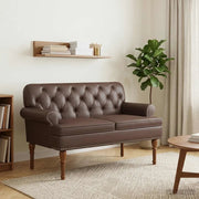 Loveseat con bottoni imbottiti Marrone 120 x 65 x 77 cm 42041858
