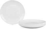 Tavolo di Cucina in Vetro Opalescente, 26,67 cm Set di Piatti per Lavastoviglie e Microonde, Set di Piatti Bianco Piatto Piano per 6 Persone