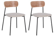Set 2 Sedie 46x49x76,5 cm Genevieve in Poliestere Avorio