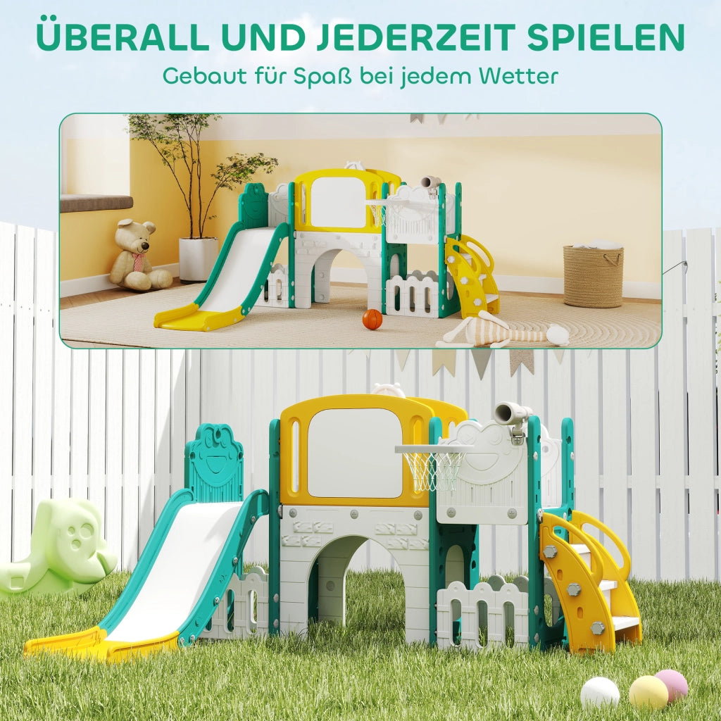 Set Giochi 7-in-1 con Scivolo e Altalena ¨C Xylo ¨C Giallo+Verde