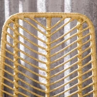 Set di 2 Sgabelli da Bar, Design Bohémien, Altezza 66 cm, con Poggiapiedi, in Metallo e PE, Naturale