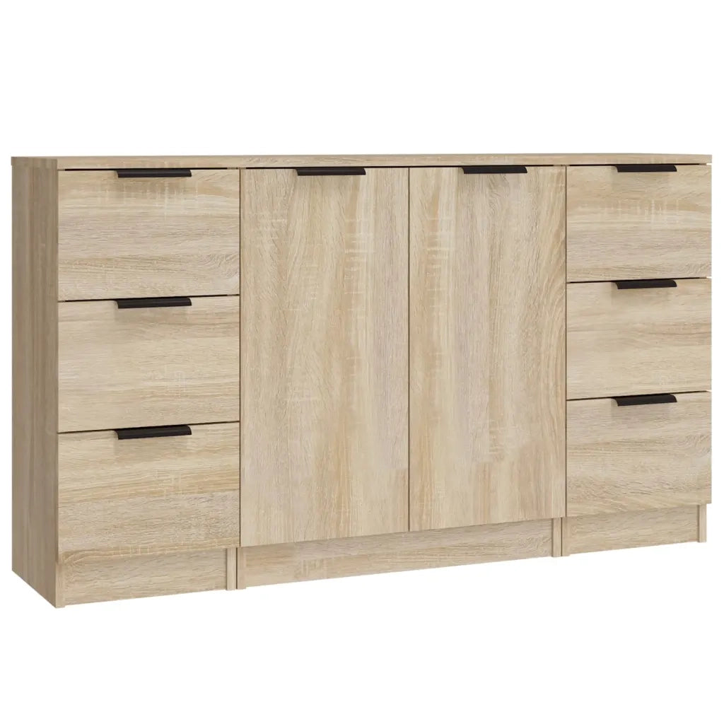 Credenze 3 pz Rovere Sonoma in Legno Multistrato 3115838