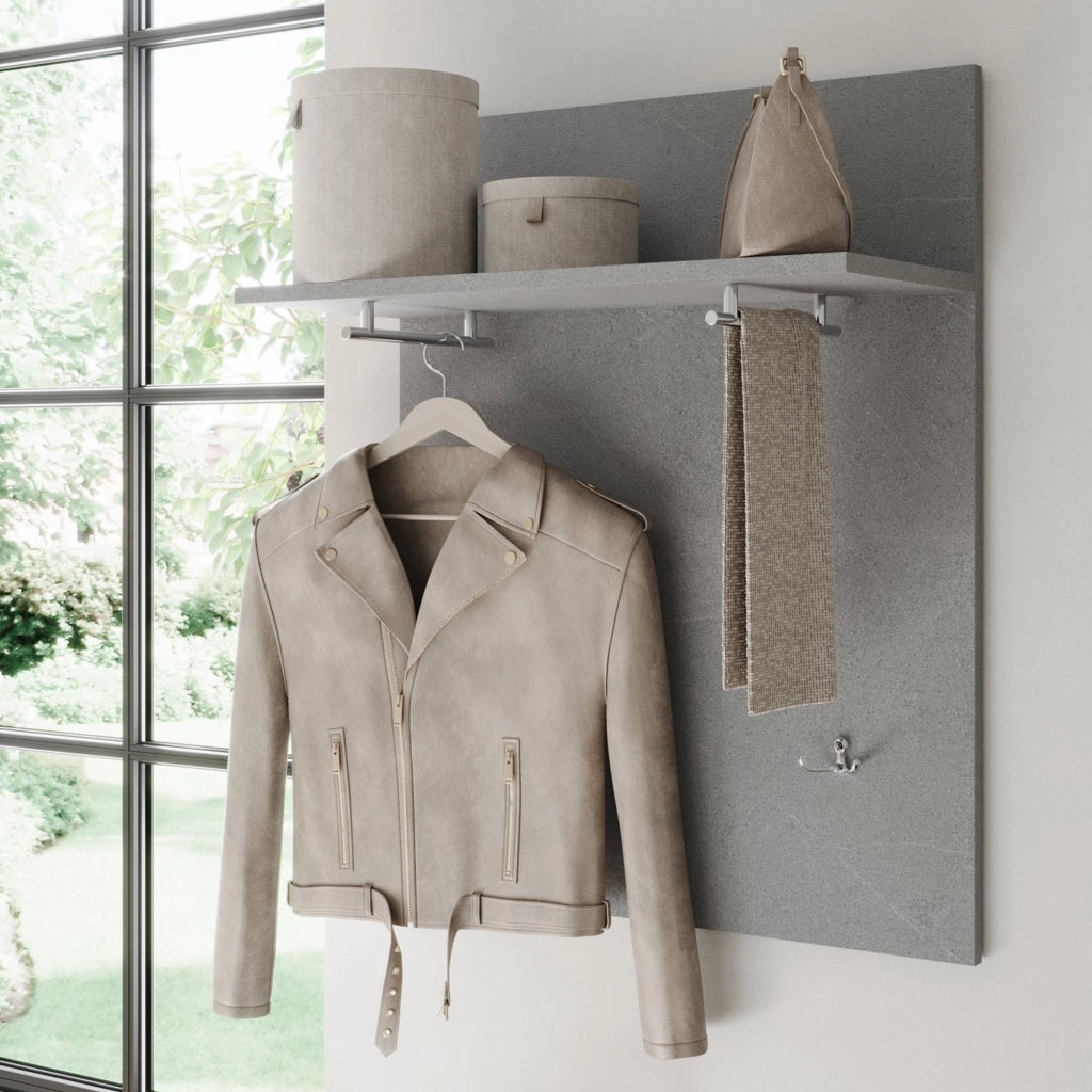 Dosolo, Mobile da Ingresso Installazione Sospesa, 63x27x78h cm Grigio Cemento