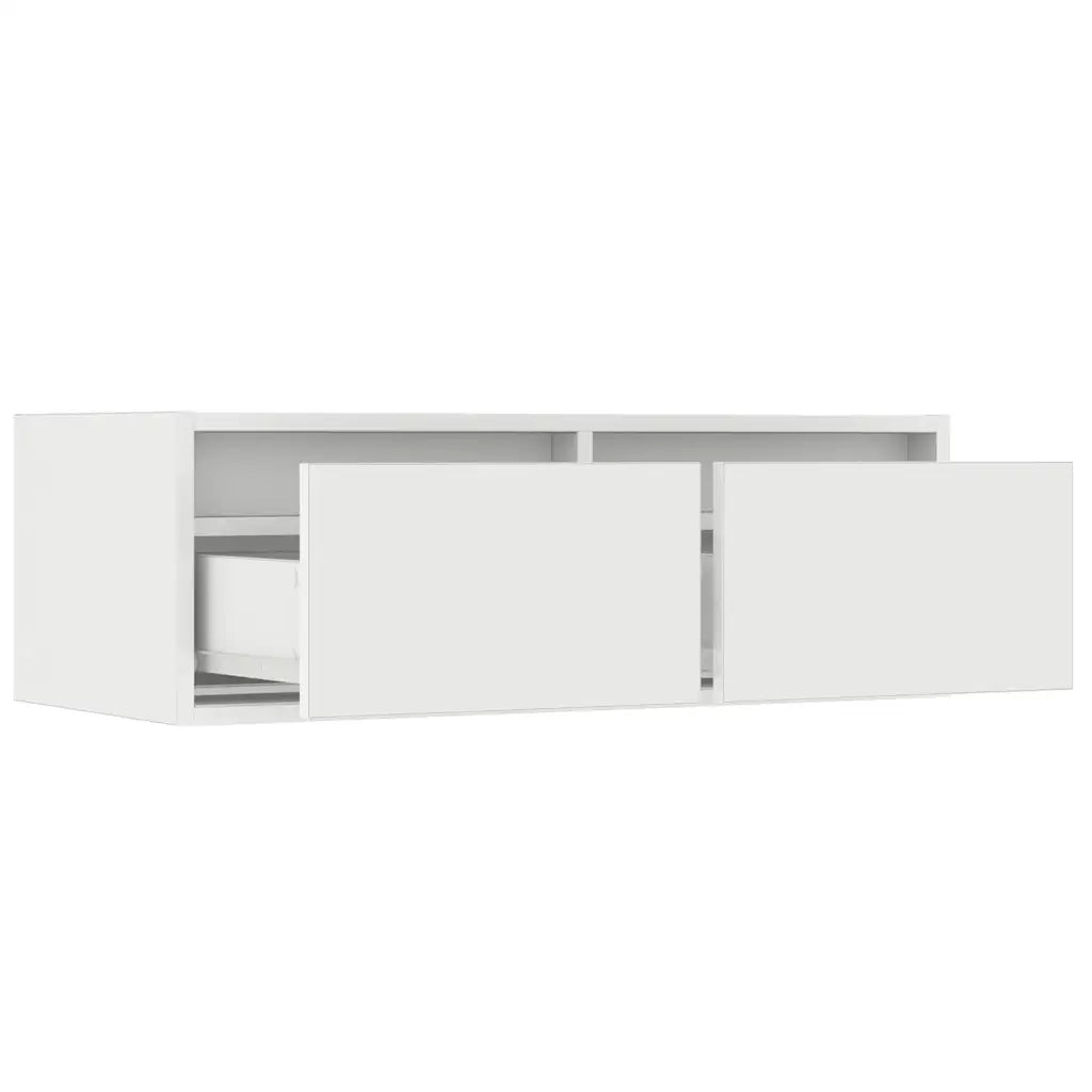 Mobile Porta TV con Luci LED 75x35,5x25 cm Bianco 860229