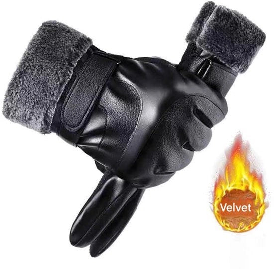 Manopole touchscreen con pelle di lupo, invernali, impermeabili, resistenti al vento, imbottite con fleece, guanti da lavoro outdoor avanzati con tecnologia touchscreen