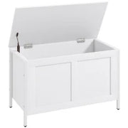 Baule Contenitore da 95 L con Coperchio e Cerniera di Sicurezza 80x40x50 cm Bianco Venato