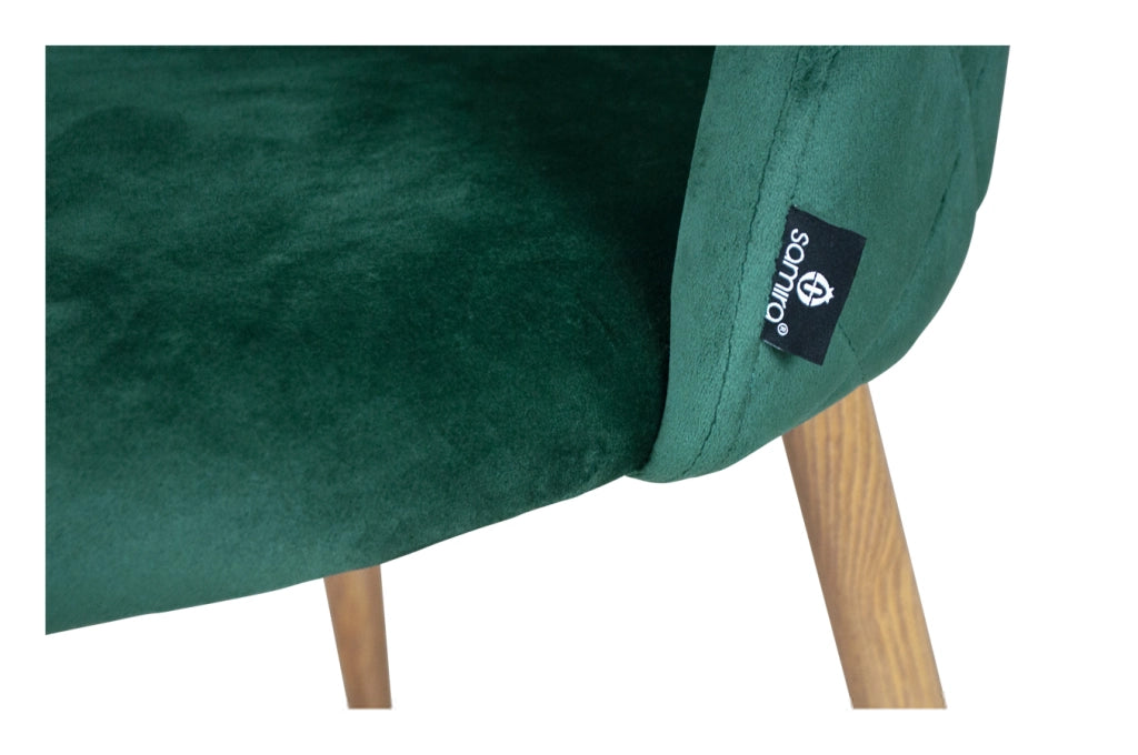 Sedia imbottita in velluto verde scuro - Sophie (2 pz) - SD30SOPM
