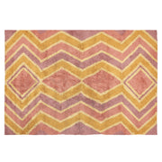 Tappeto multicolore 140 x 200 cm cotone fatto a mano motivo geometrico soggiorno camera da letto