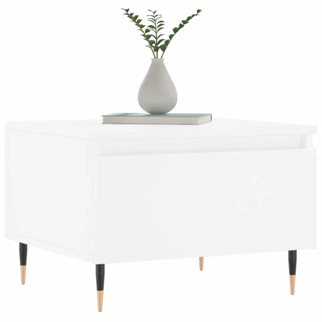 2 pz Tavolini da salotto | Tavolino da caff¨¨ | Tavolino da Soggiorno Bianchi 50x46x35cm in Legno Multistrato