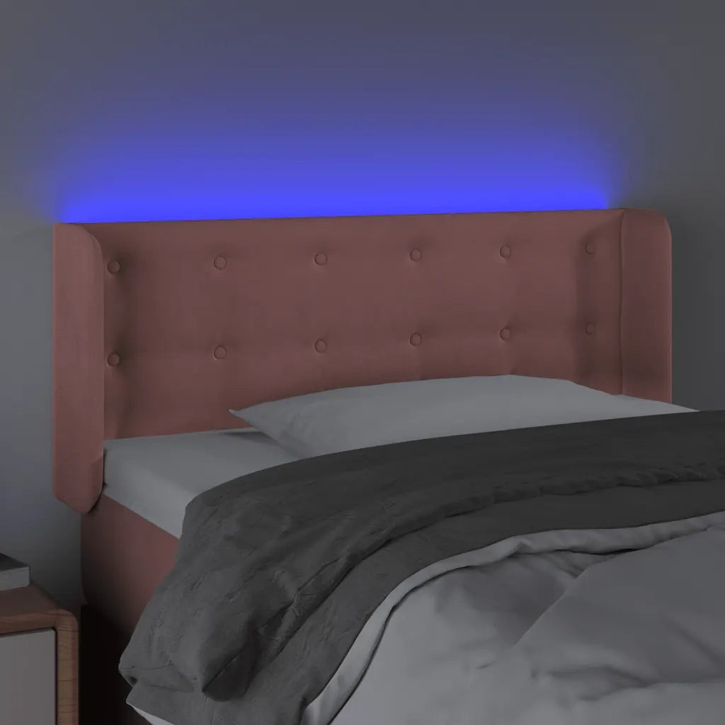 Testiera a LED Rosa 93x16x78/88 cm in Velluto 3123711