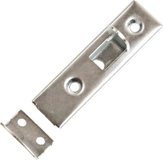 Vitrea con chiusura a scorrimento - blocco di sicurezza per armadi e vetrine - porte per animali domestici - 65 x 18 mm argento - 1 pezzo