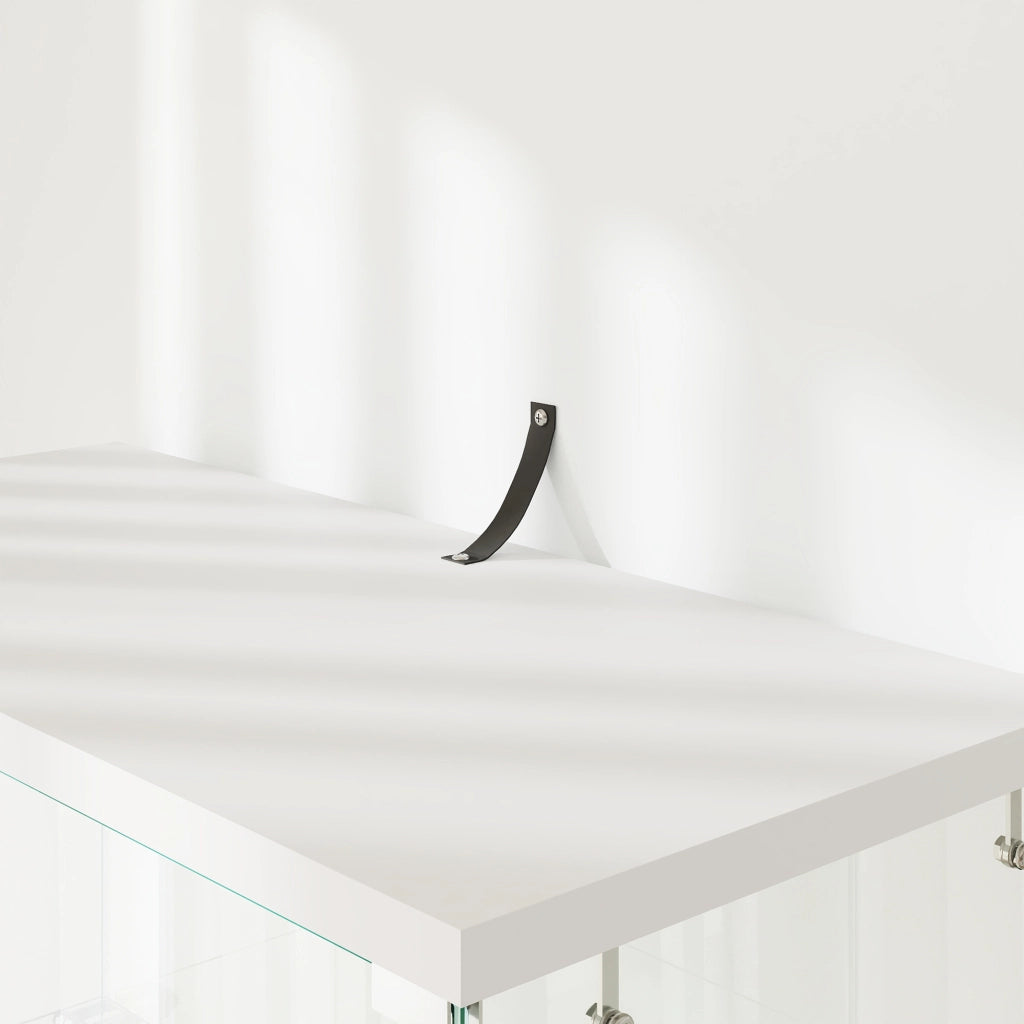 Vetrina con cassetti e LED a 13 colori in MDF e vetro bianco con 4 ripiani e ruote 167 × 42,5 × 36,5 cm