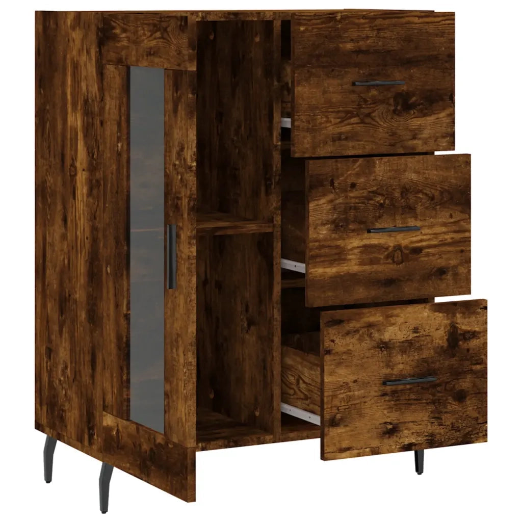 Credenza Rovere Fumo 69,5x34x90 cm in Legno Multistrato 828065