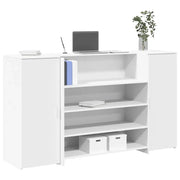 Scrivania per Reception Bianca 180x50x103,5 cm in Legno Massello 3324169