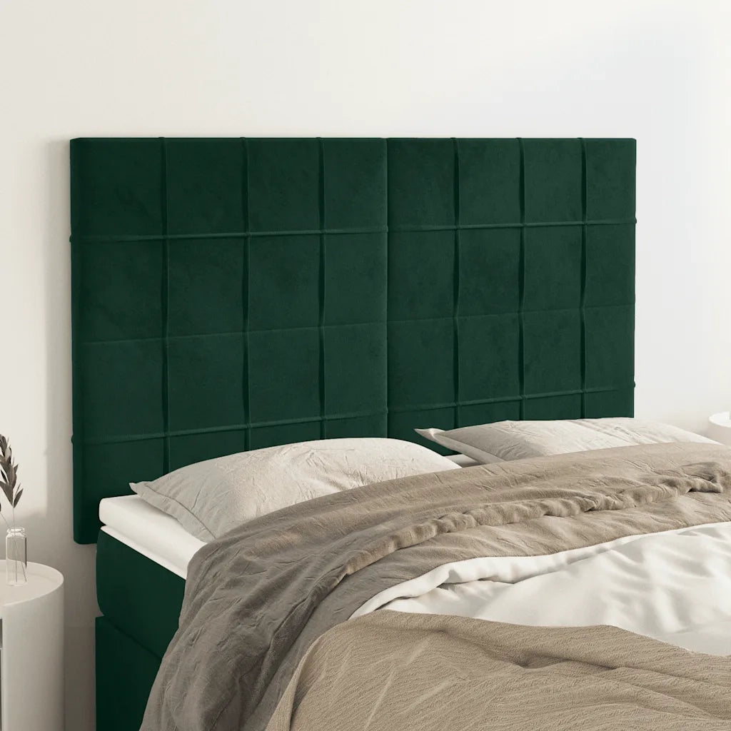 Testiere 4 pz Verde Scuro 72x5x78/88 cm in Velluto