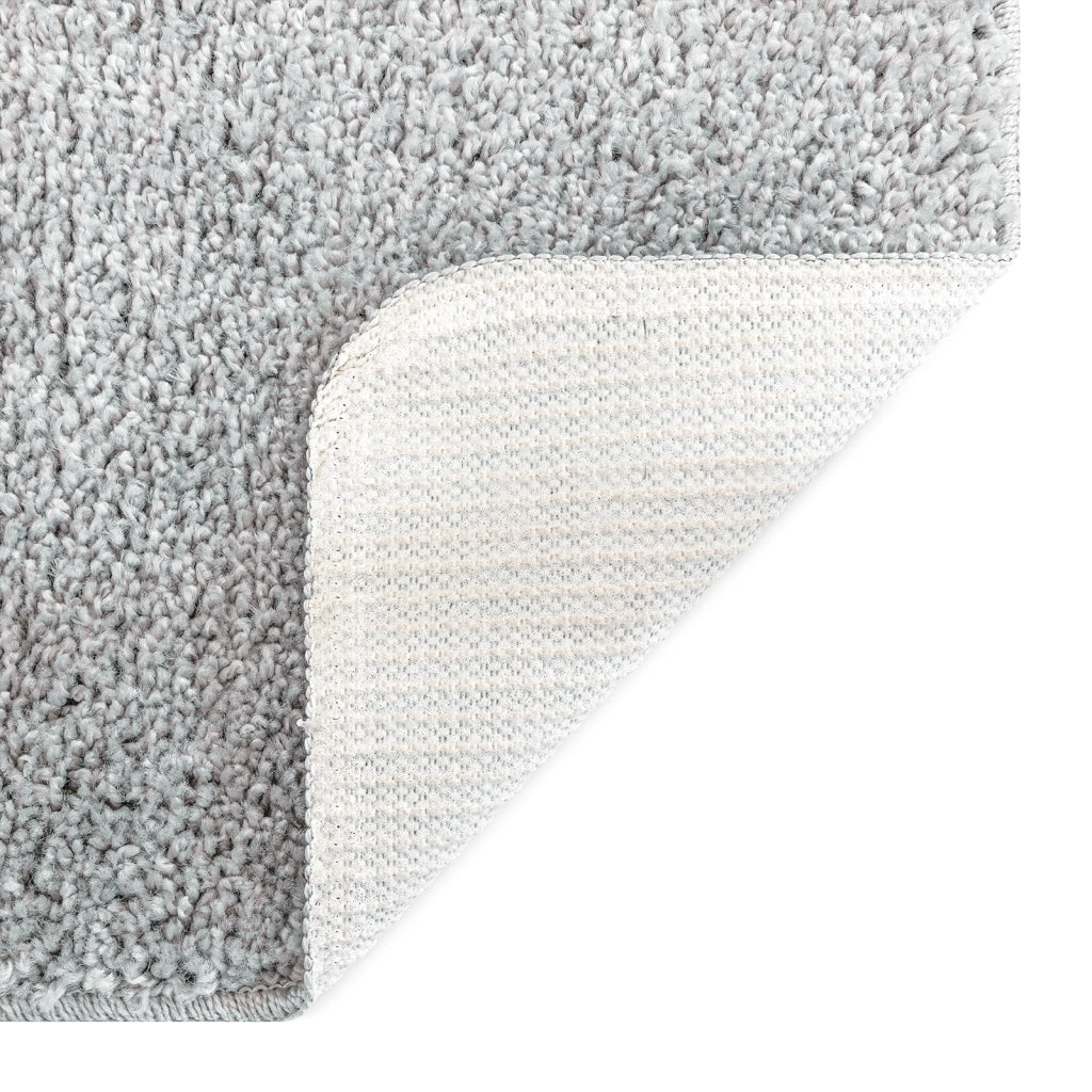 Set di 2 Tappetini da Bagno Grigi in Polipropilene Antiscivolo