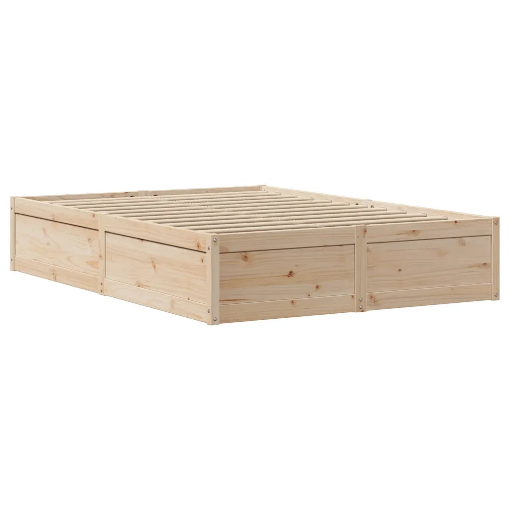Letto senza Materasso 135x190 cm in Legno Massello di Pino 3323425