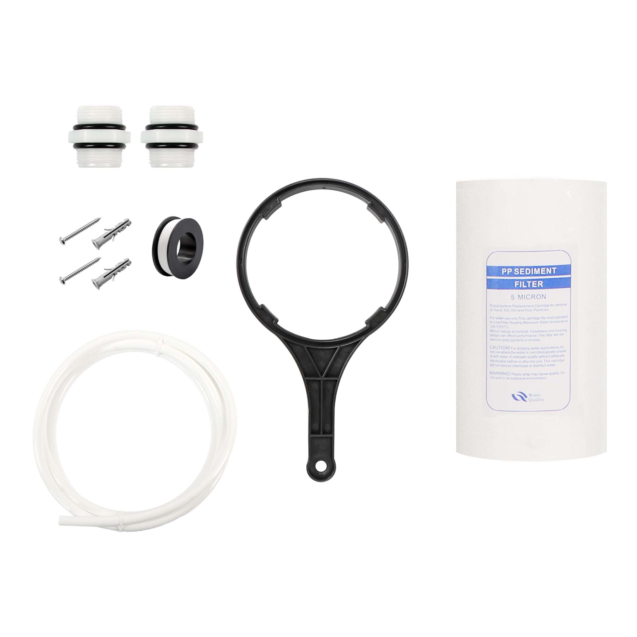 Naturewater Prefiltro, filtro a cartuccia da 10" in PP, per acqua potabile con funzione di controlavaggio, pressione di esercizio 1,5-5 bar, filtraggio acqua domestica