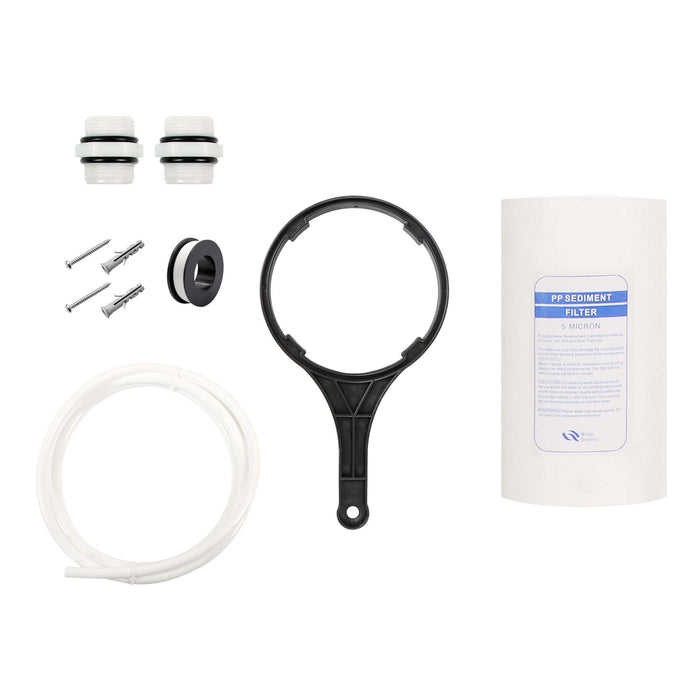 Naturewater Prefiltro, filtro a cartuccia da 10" in PP, per acqua potabile con funzione di controlavaggio, pressione di esercizio 1,5-5 bar, filtraggio acqua domestica