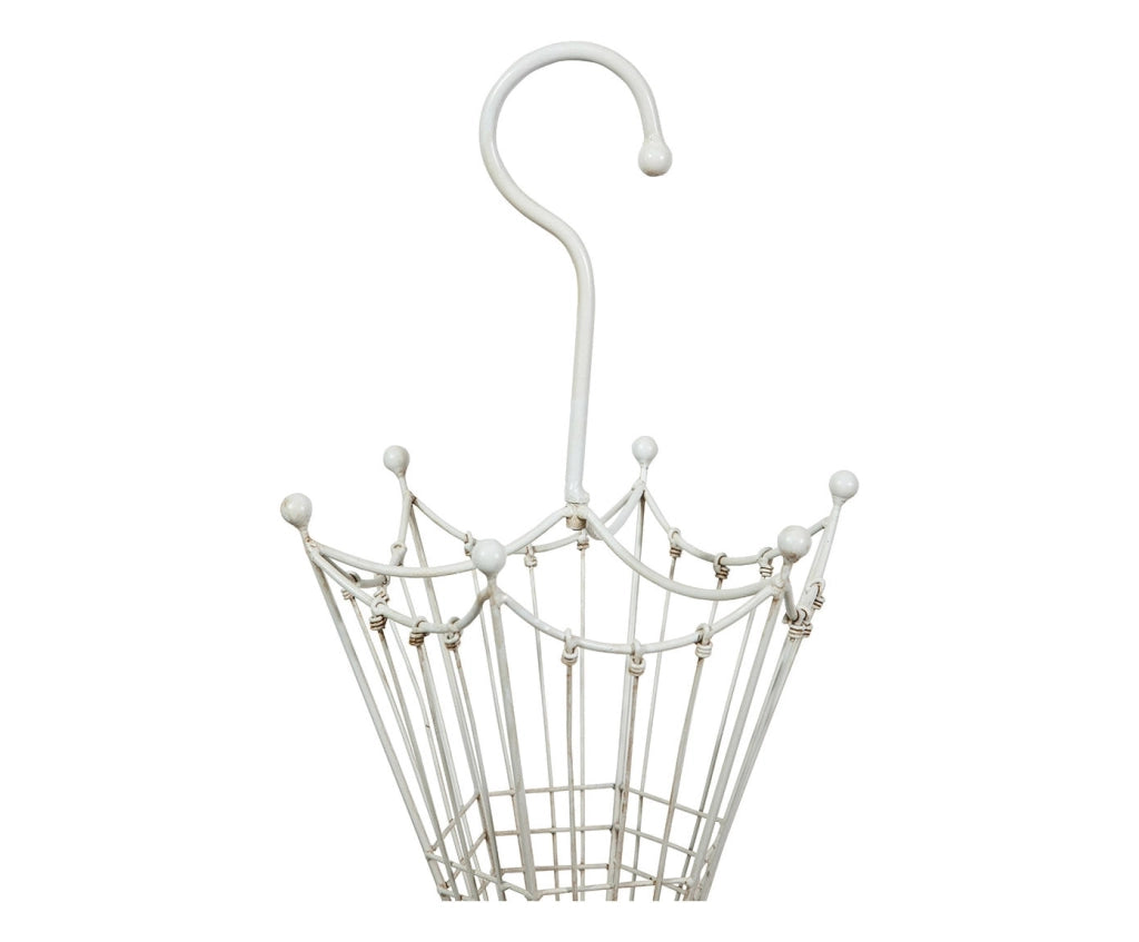 Biscottini Portaombrelli in ferro battuto finitura bianca anticata L32xPR32xH83 cm Pratico