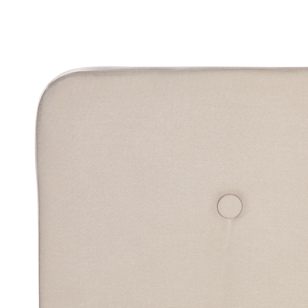 Letto a doghe Tessuto in poliestere beige Gambe in legno imbottite 180 x 200 cm Design moderno