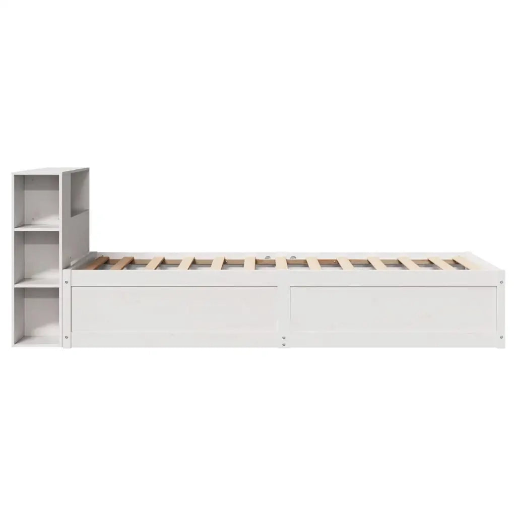 Letto singolo | Letto per adulti | Giroletto senza Materasso Bianco 75x190 Legno Massello di Pino