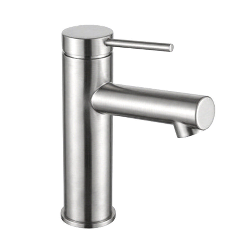 Set miscelatori lavabo e bidet spazzolato grigio in ottone con leva monocomando slim Alba