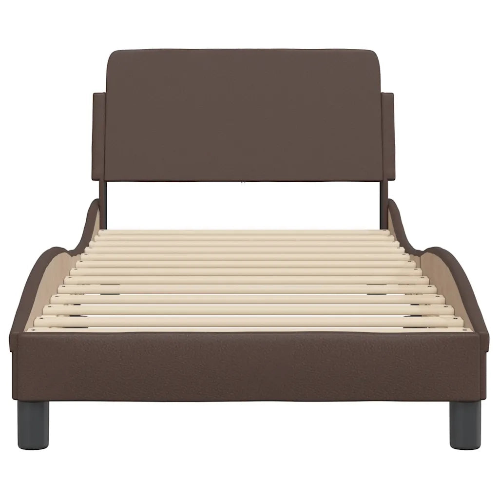 Giroletto con Testiera Marrone 90x200 cm in Similpelle